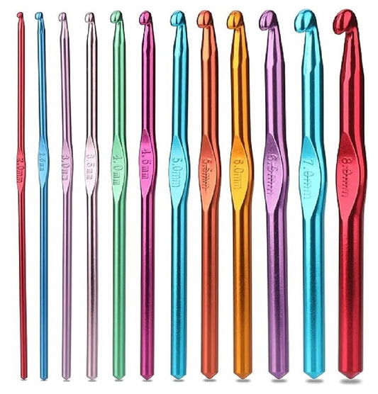 Aluminium crochet hooks