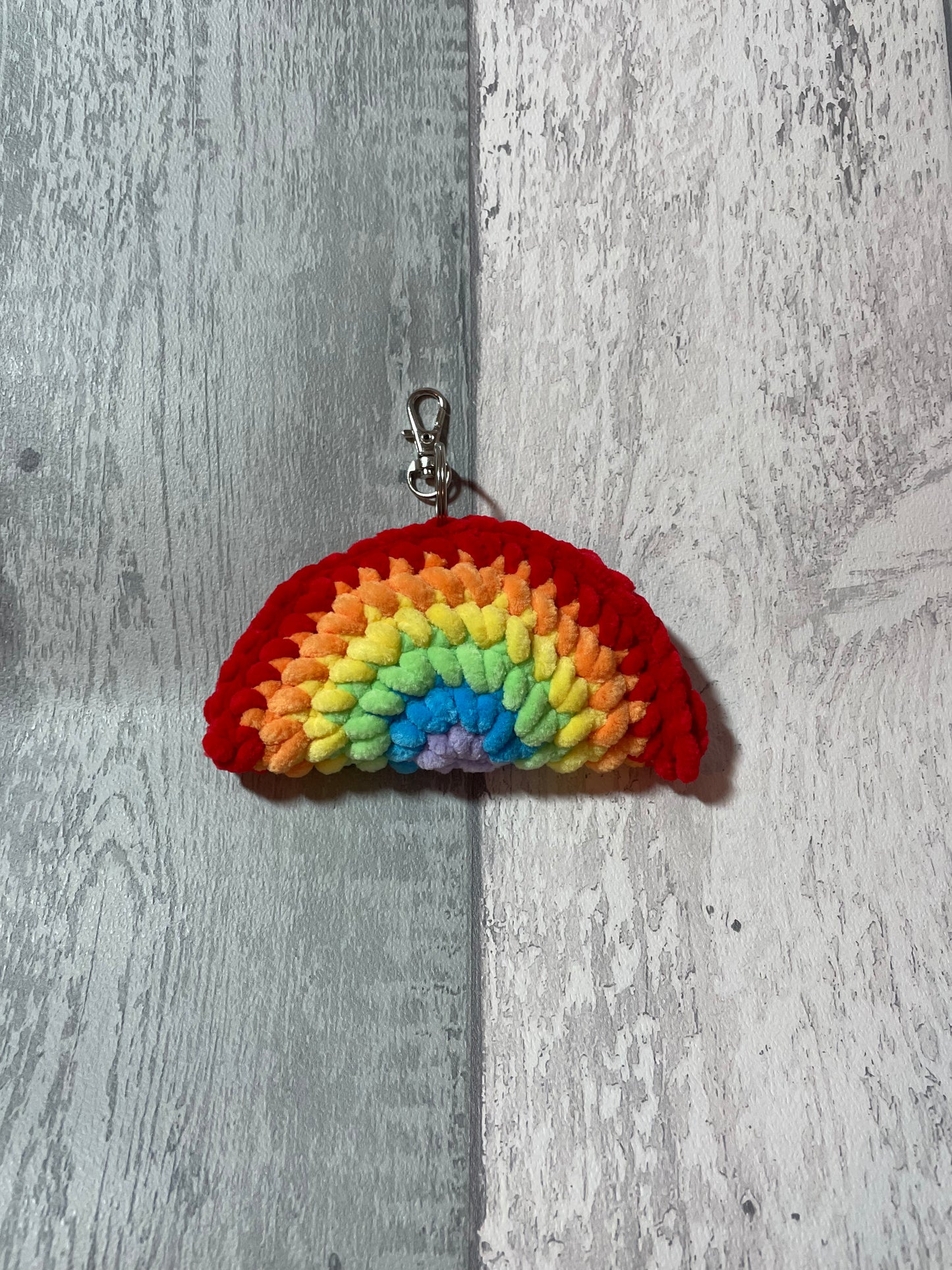 Crocheted Rainbow Keyring