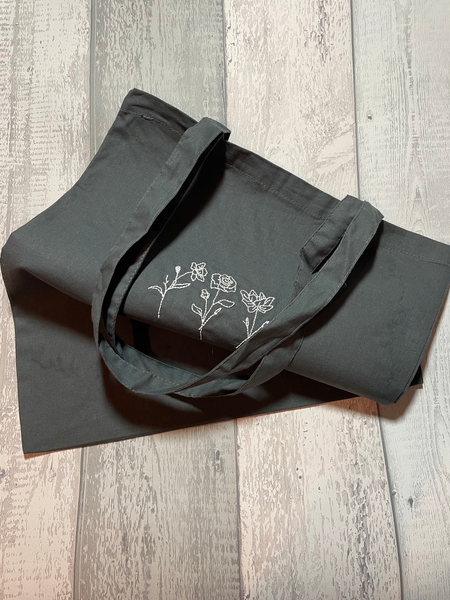 Hand embroidered tote bag