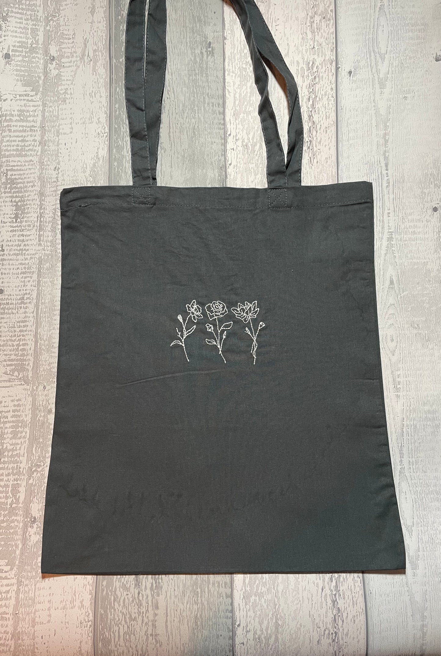 Hand embroidered tote bag