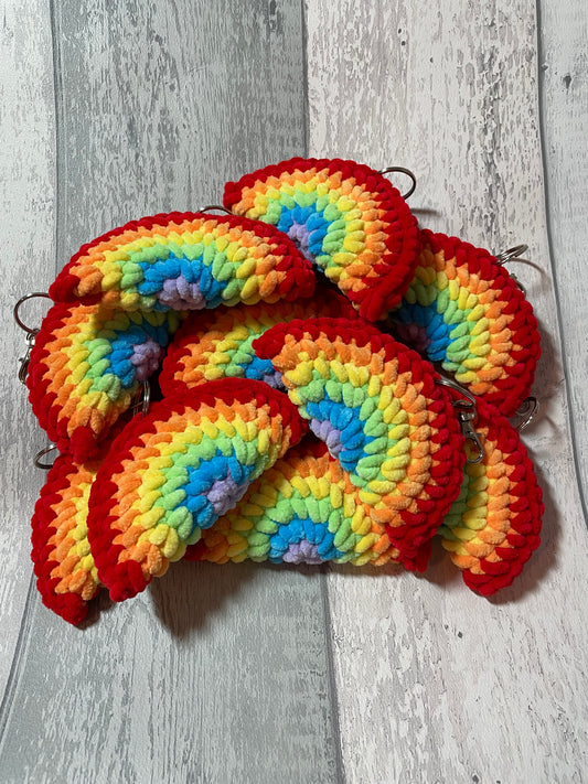 Crocheted Rainbow Keyring